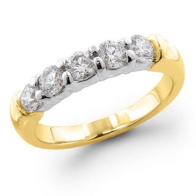 14K Yellow Gold 1.00 ctw. Five - Stone Diamond Wedding / Anniversary Band (G-H;SI1-2)