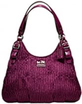 Hot Sale Coach Madison Gathered Signature Maggie Shoulder Tote Bag 18886 Berry