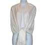 70% Pashmina 30% Silk Paisley Self-Design Shawl / Wrap / Stole - Ivory