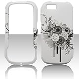 MOTOROLA I1 OPUS WHITE WITH BLACK ABSTRACT CIRCLES HARD CASE PROTECTOR