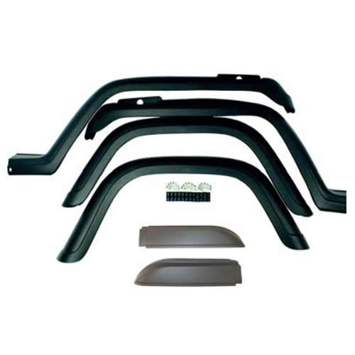Rugged Ridge Jeep Replacement and Oversized Fender FlaresFactory Replacement Fender Flare KitJeepWrangler1987 to 1995(YJ) 6 Piece Kit with Hardware