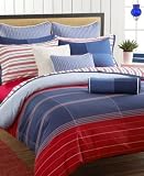 Tommy Hilfiger Annapolis Open Stripe 250-Thread-Count Cotton Full Flat Sheet