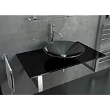 Schwarzglas Waschtisch / Waschtische f�r Ihr exklusives Bad / Waschplatz Serie 50 / Badezimmervon "Alpenberger"