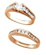 14K Rose Gold Diamond Wedding Set - 1.18 Ct.