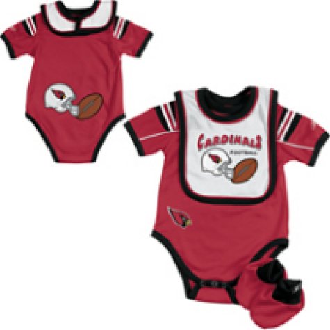 Newborn Arizona Cardinals Bib, Creeper, & Bootie Set - 6-9 M