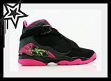 Air Jordan Girls Jordan 8.0 Kids Black Pink 488439-008 (GS)