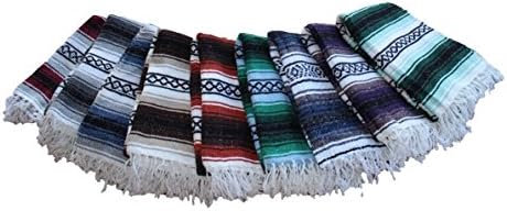 Yogi Yoga Premium Mexican Bed Blanket - Beautiful, Bright and Comfortable Serape Rug