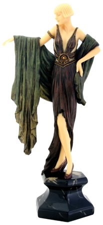 Art Deco Lady Odette Dancer Statue, 10-inch