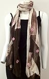 100% Chiffon Silk Embroidered High Quality, Long Scarf Neck Wear Wrap, Cool Summer Accessory, Great Affordable Gift for Girls Women Ladies