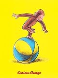 Curious George Plays on a Ball, Curious George Art Poster Print by H. Rey, 11.75x15.75