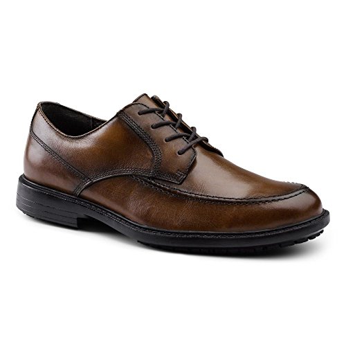Dockers SureGrip Mens Authority Tan Moc Toe Oxford Slip Resistant Work Shoes