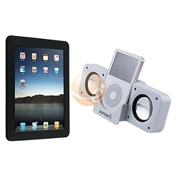 BlackSiliconeSkinCase+WhiteFoldingMultimediaSpeakerforAppleiPad16GB/32GB/64GB