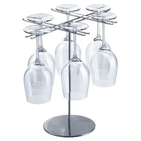Screwpull Stainless-Steel Wine-Glass Drying Rack (6-Glass) by Screwpull
