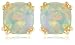 10k Yellow Gold, October Birthstone, Created Opal Earrings