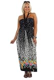 Multi Border Print Bandeau Maxi Dress