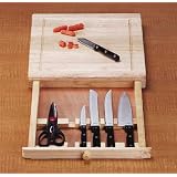 Cutting Board Block Kitchen Stainless Steel Knife Set by Jed Mart