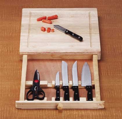 Cutting Board Block Kitchen Stainless Steel Knife Set
