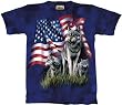 Wolf Flag T-shirt 100% Cotton ADULTS Short Sleeve Shirt