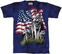 Wolf Flag T-shirt 100% Cotton ADULTS Short Sleeve Shirt