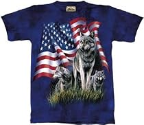 Wolf Flag T-shirt 100% Cotton ADULTS Short Sleeve Shirt