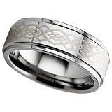 6MM Tungsten Carbide Ring Wedding Band with Celtic Design