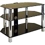 Centurion GT3 Black Premium Contemporary Design Flat Screen 15"-37" Glass Stand