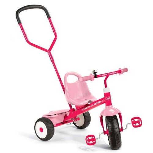 Radio Flyer Girls Deluxe Steer and Stroll Trike, Pink