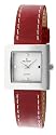 Peugeot Women's Silver-Tone Red Leather Strap Watch #315RD