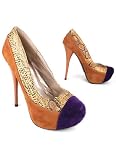 Snake Trim Colorblock Pump 6 RUST