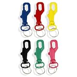 6pc Plastic Spring Snap Hook Key Ring Color-Coded
