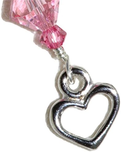 Pink Lemurian Quartz Wire Wrap Pendant in Sterling with Heart Charm & Venetian Glass Bead By Puppylove