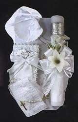 Baptism Gift Set - SPANISH - Rosary - Candle - Missal - Cloth - Shell, Neutral