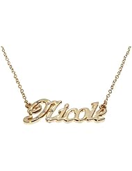 Name Necklaces Nicole - Personalized Necklace Gold Plated 18K, Belcher Chain, 2mm Thick