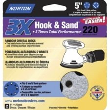 3X Hook and Loop Sanding Disc 150 Grit, 5 10 Pk by 3X HOOK & SAND