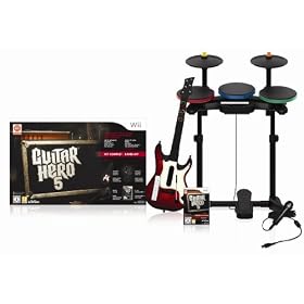Guitar Hero 5 : Jeu + guitare + batterie + micro