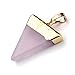 JOVIVI Gold Plated Rock Crystal Quartz Triangular Pyramid Chakra Pendant NecklaceChain