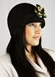 Crocheted by Hand Lightweight Pure Alpaca Natural Fiber Hat - Brown and Black Yarn Together in Harmony (Includes Removable Flower Pin)