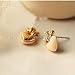 Sweet Korean Fashion Lady Girls Rhinestone Crown Love Heart Stud Earrings Pin