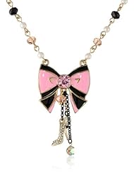Betsey Johnson "Paris is Always a Good Idea" Bow Multi-Charm Pendant Necklace, 19"