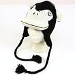 Winter Big Lip Gorilla Monkey Animal Knit Trooper Ski Hat Black