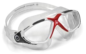 Aqua Sphere Vista Swim Mask, White/Red, Clear
