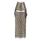 Grey Croc Leather Hunting Sportsman Travel Flask Set w/ 2 cups