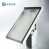 AZOS 洗面器の蛇口 2 孔 黄銅製 銀色 台付 冷熱混合水栓 浴室・トイレ用金具 MPEK008