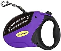 Hertzko Heavy Duty Retractable Dog Leash with 16 Feet Nylon Ribbon Extends for Small, Medium and Large Dogs up to 110lbs
