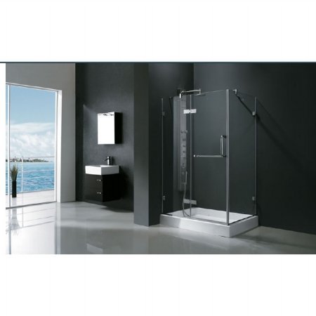 Vigo VG6011CHCL48 32x48 Frameless Clear Glass Shower Enclosure Chrome