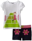 Hartstrings Girls 2-6X Little Tennis Motif Tee