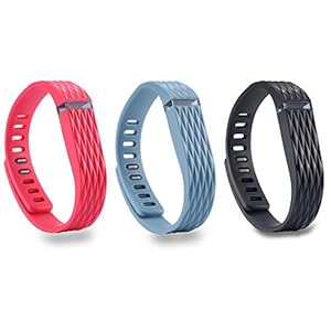 i-smile® 3PCS Replacement Bands with Metal Clasps for Fitbit Flex (3D Edition: Black&Slate&Magenta, Small)