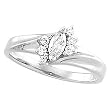 14K White Gold Diamond Engagement Ring - 0.34 Ct.