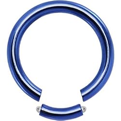 12 Gauge Blue Anodized Titanium Segment Ring