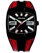 Police 'Axis' Gents Black/Red Strap With Black Dial Watch